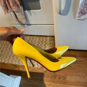 Christian Louboutin Patent Yellow Pumps
